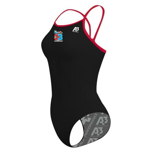 2024 Big Shoulders Female Xback Swimsuit with Logo - Black/Red 106 / 22