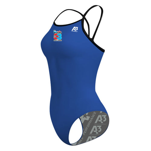 2024 Big Shoulders Female Xback Swimsuit with Logo - Royal/Black 301 / 22