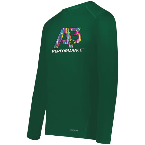 A3 Performance Coolcore® Essential Long Sleeve Tee - Small / Dark Green 035 - Apparel