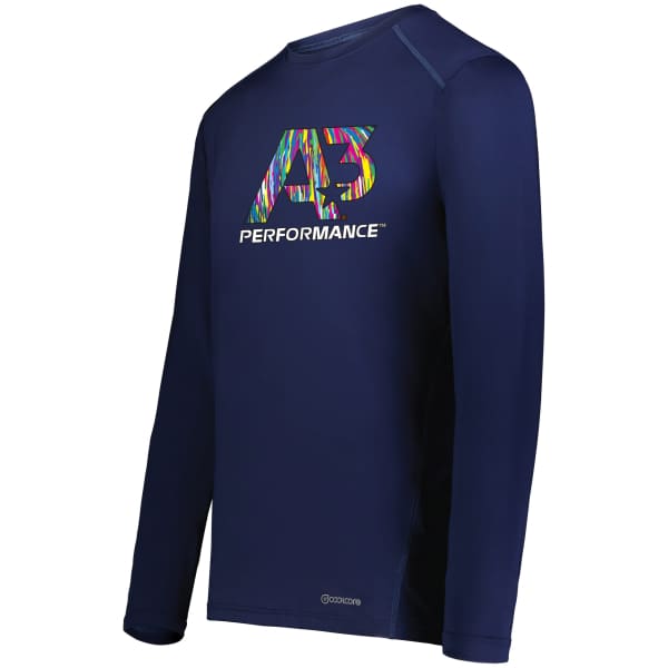 A3 Performance Coolcore® Essential Long Sleeve Tee - Small / Navy 065 - Apparel