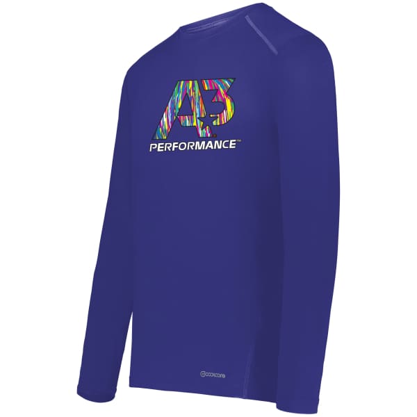 A3 Performance Coolcore® Essential Long Sleeve Tee - Small / Purple 747 - Apparel