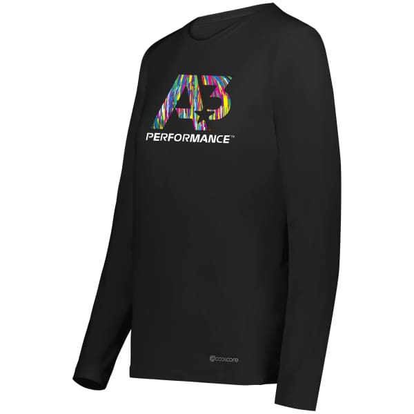 A3 Performance Ladies Coolcore® Essential Long Sleeve Tee - Ladies X-Small / Black 080 - Apparel