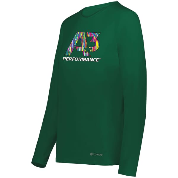 A3 Performance Ladies Coolcore® Essential Long Sleeve Tee - Ladies X-Small / Dark Green 035 - Apparel