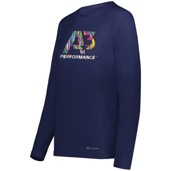 A3 Performance Ladies Coolcore® Essential Long Sleeve Tee - Ladies X-Small / Navy 065 - Apparel