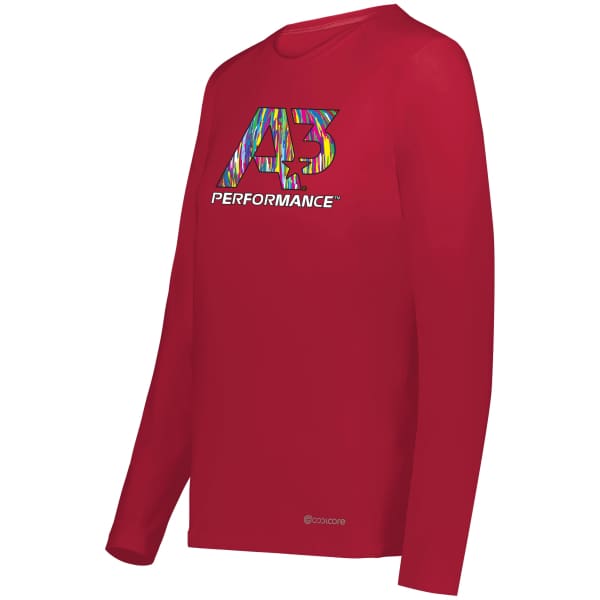 A3 Performance Ladies Coolcore® Essential Long Sleeve Tee - Ladies X-Small / Scarlet 083 - Apparel