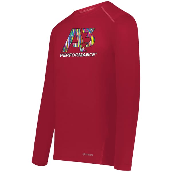 A3 Performance Youth Coolcore® Essential Long Sleeve Tee - Youth Small / Scarlet 083 - Apparel