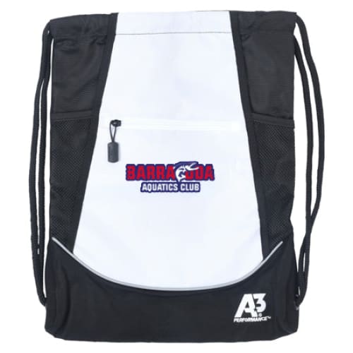 Barracuda Cinch Bag w/ logo - White 105 - Barracuda Aquatic Club