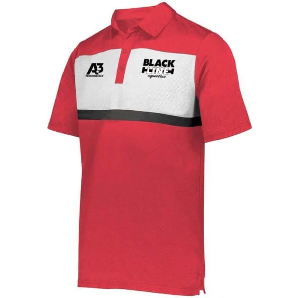 Blackline Prism Bold Polo - Scarlet/White / Adult Small - Blackline Aquatics