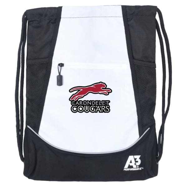 Carondelet Cougars A3 Performance Cinch Bag - White 105 - Accessories