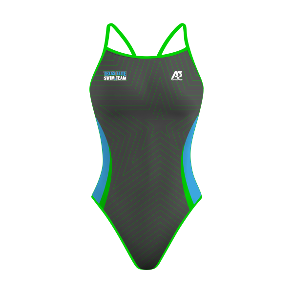 Custom Sublimated TEST Crossback Suit - Texas Elite Swim Team