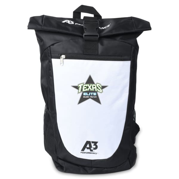 Custom Texas Elite Swim Team Logo Roll-Top Backpack - Texas Elite Swim Team Custom Roll Top Bag