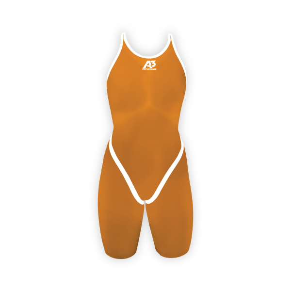 Team PHENOM Female Powerback Technical Racing Swimsuit - Orange 703 / 22 - A3 Performance