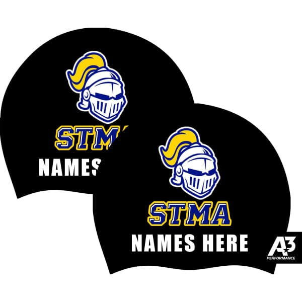 STMA Silicone Caps 2-Pack with Names - ST. MICHAEL - ALBERTVILLE HIGH SCHOOL SWIMMING